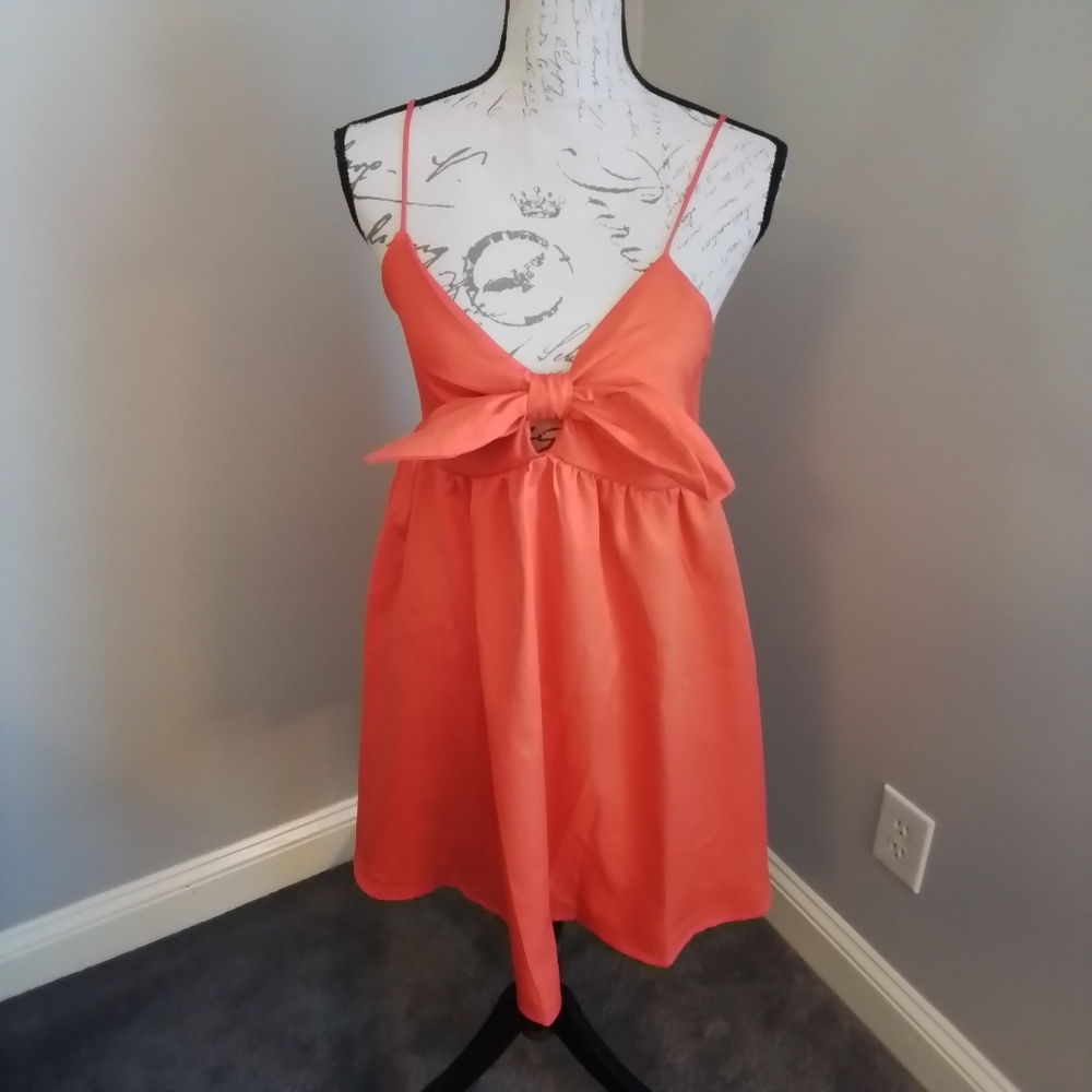 Judith March Spaghetti Strap Front Tie Mini Dress - M